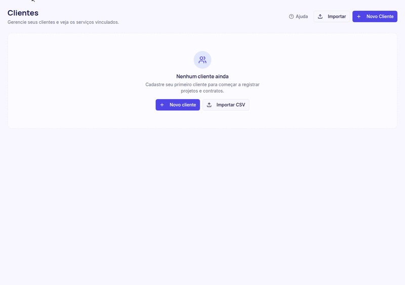 Fluxo completo de cadastro de um cliente