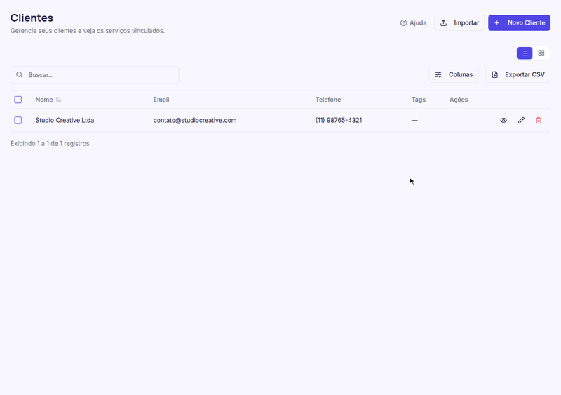 Fluxo de edição de um cliente