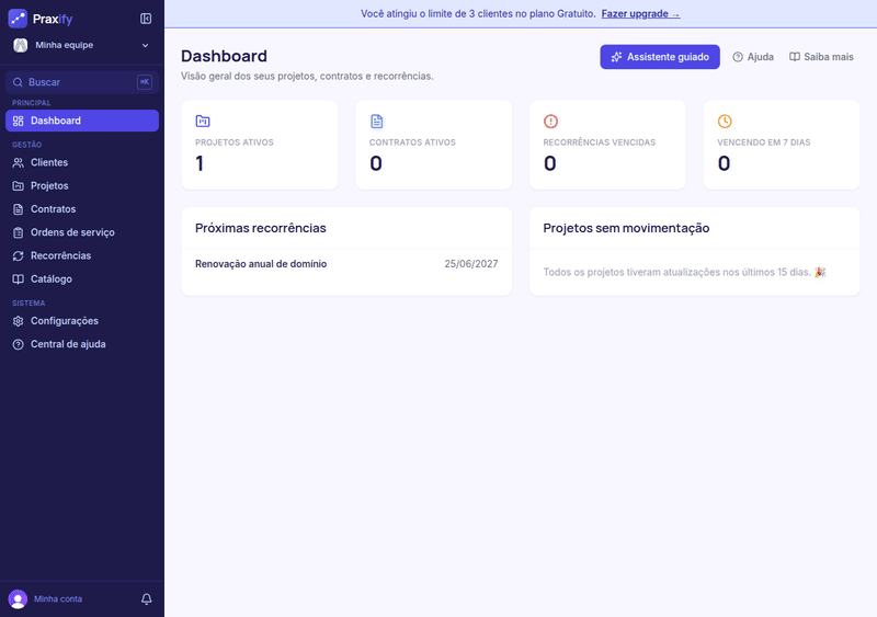 Abrindo a busca com o atalho, digitando e vendo os resultados agrupados