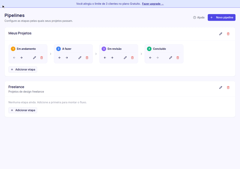 Ativando o toggle Etapa obrigatória em uma etapa existente